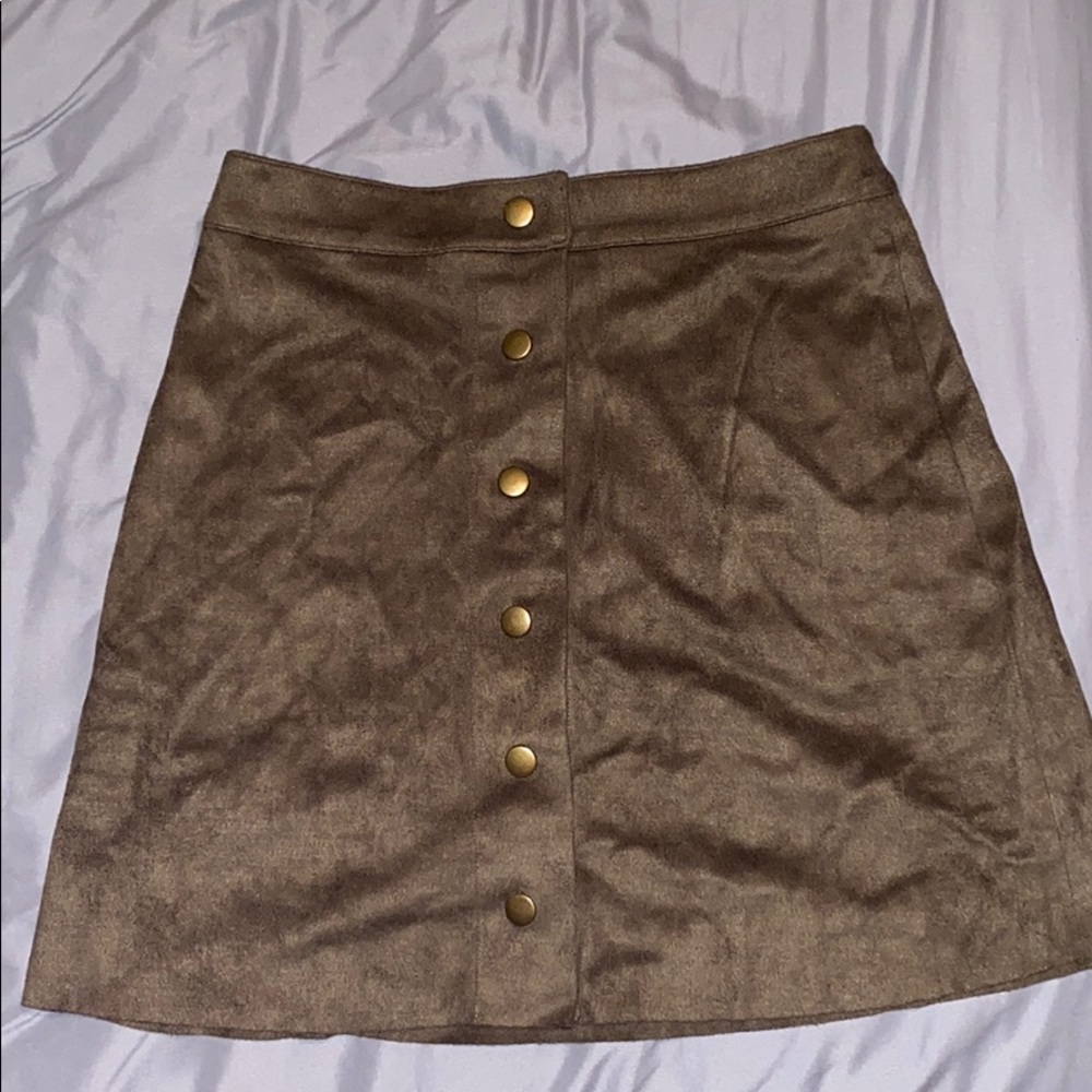 Brown suede skirt
